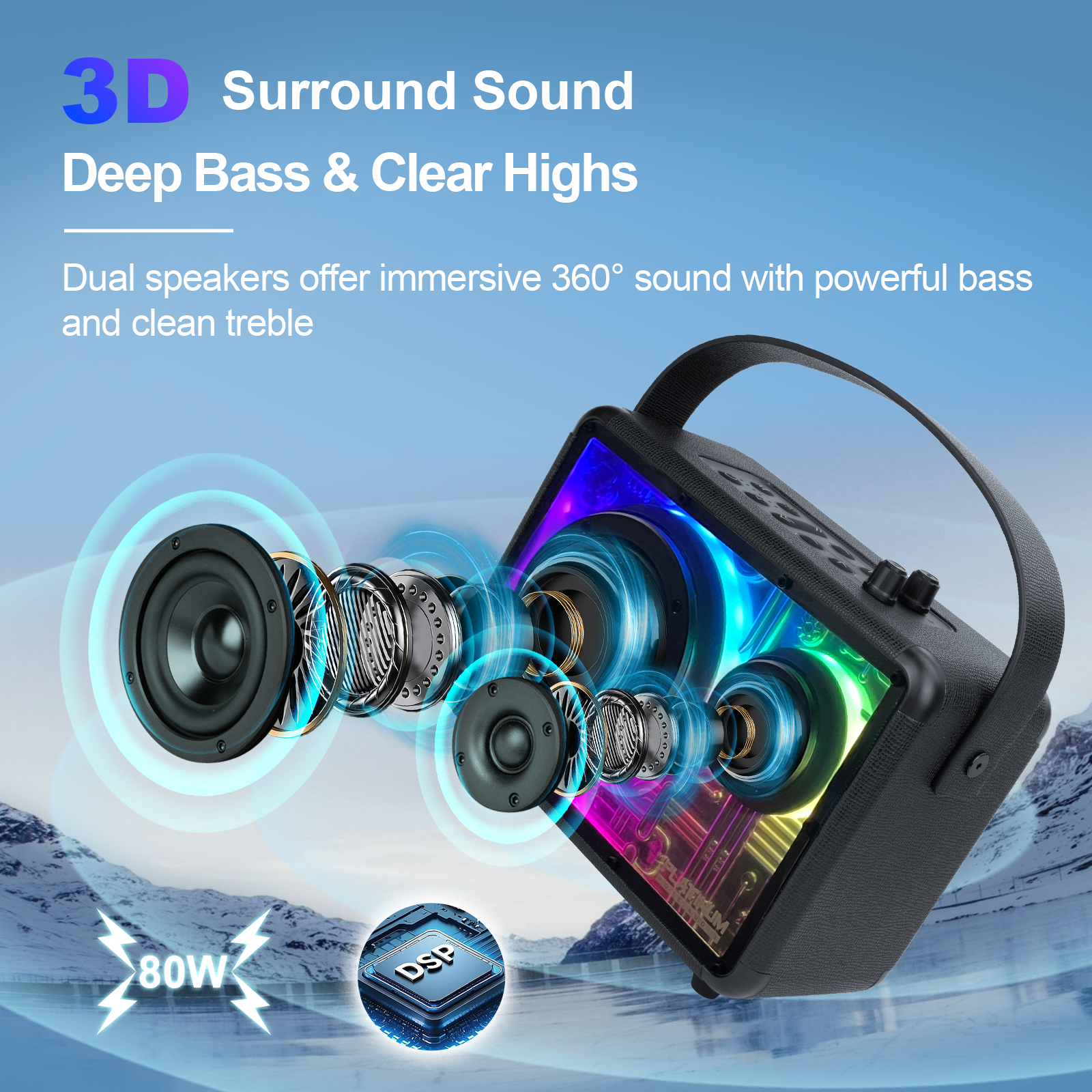 The Platinum Apollo PRO Portable Bluetooth Speaker