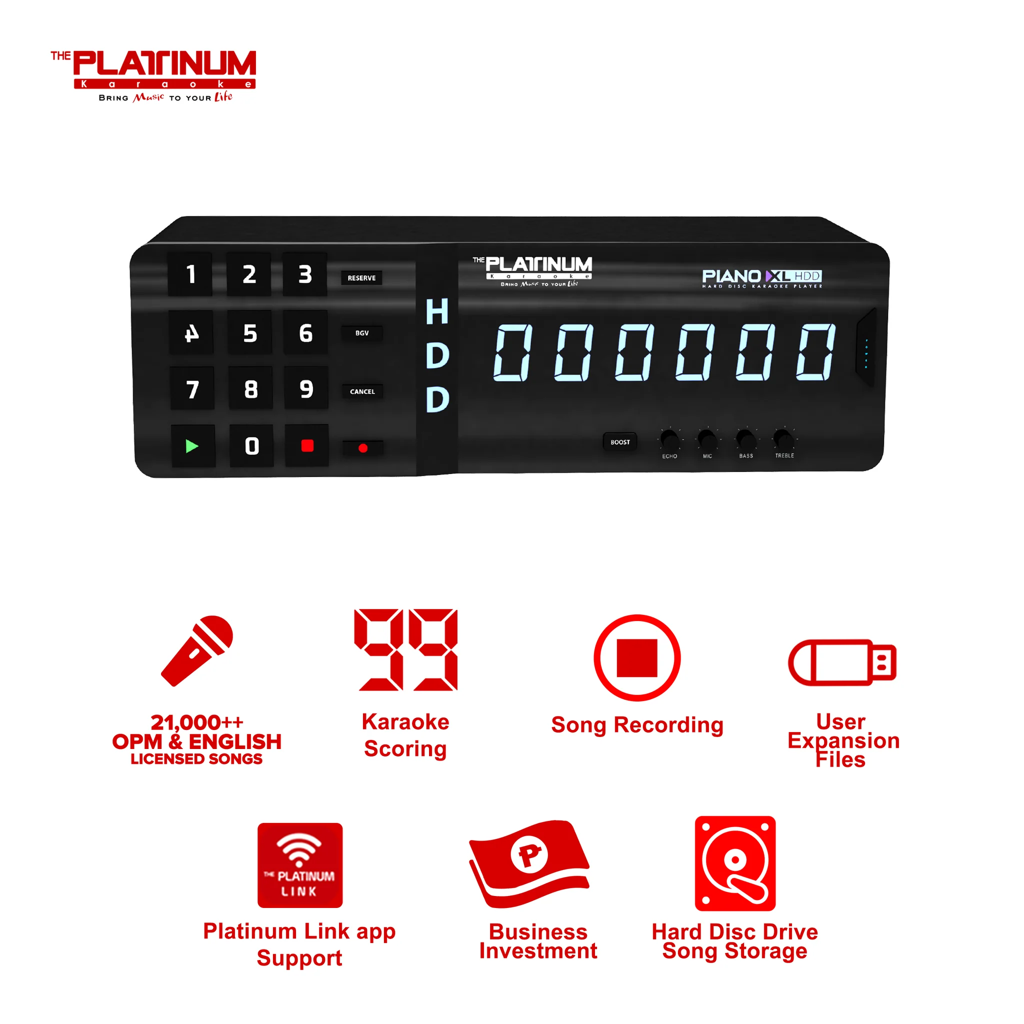 The Platinum Piano XL HDD Karaoke Player