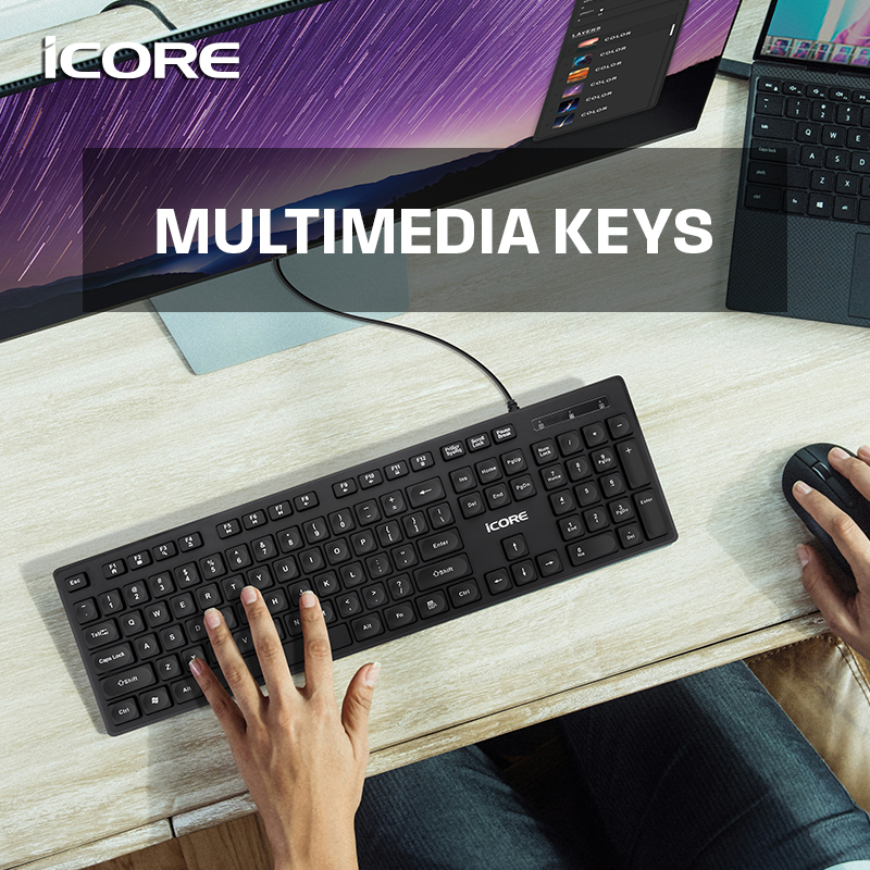 iCORE IMK300 WIRED MULTIMEDIA KEYBOARD