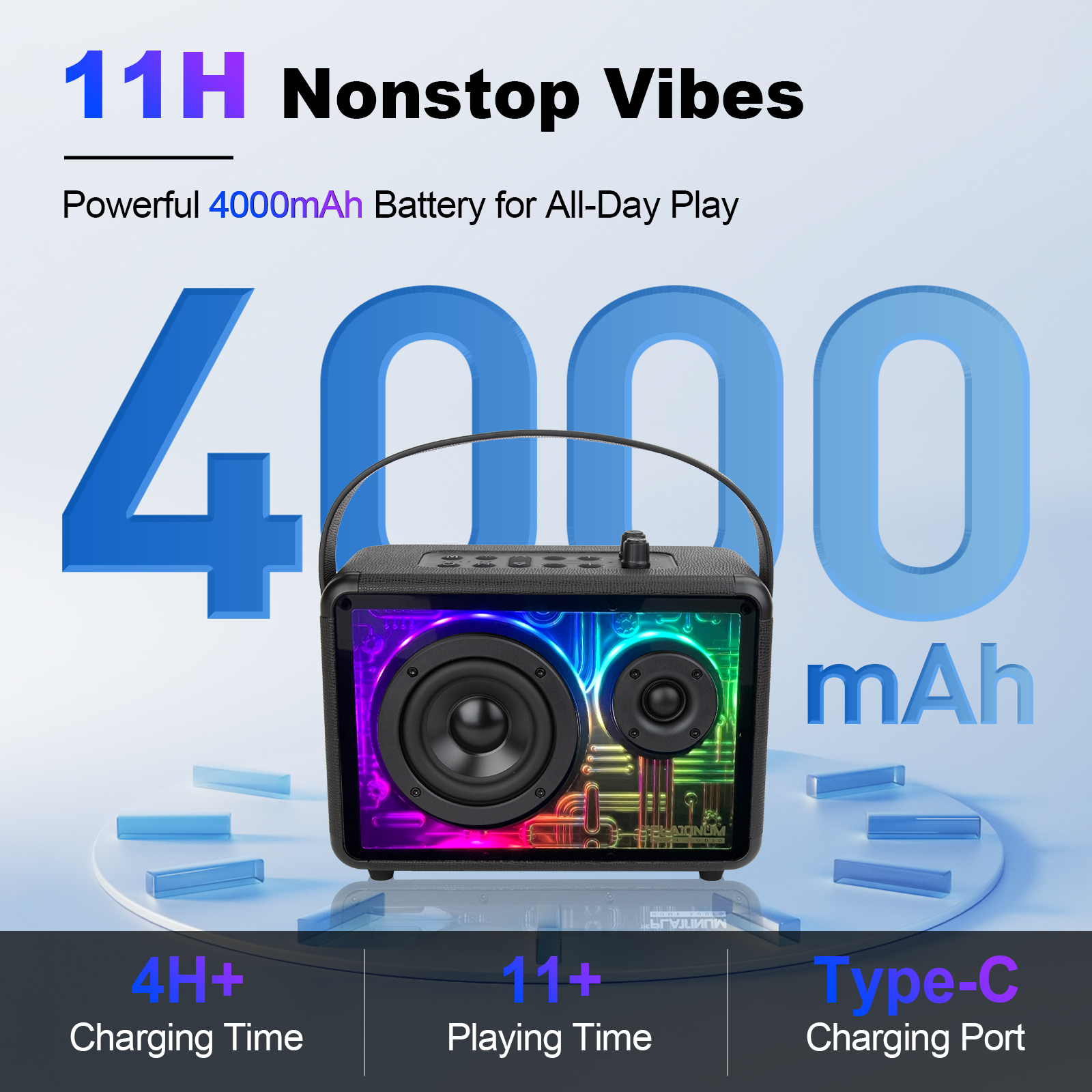 The Platinum Apollo PRO Portable Bluetooth Speaker