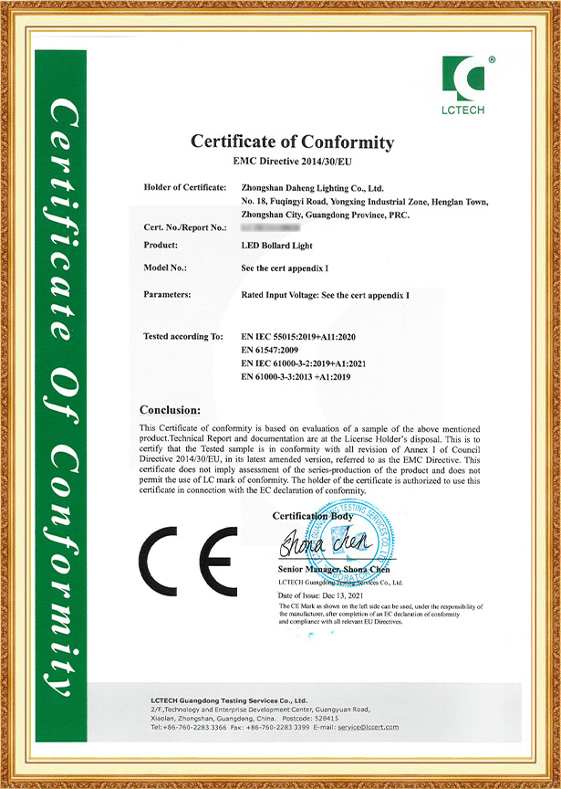 CE-EMC Certificate