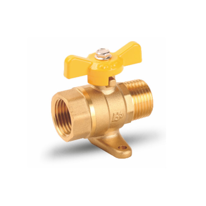 Gas valve with base, internal and external threads, model BH-7542