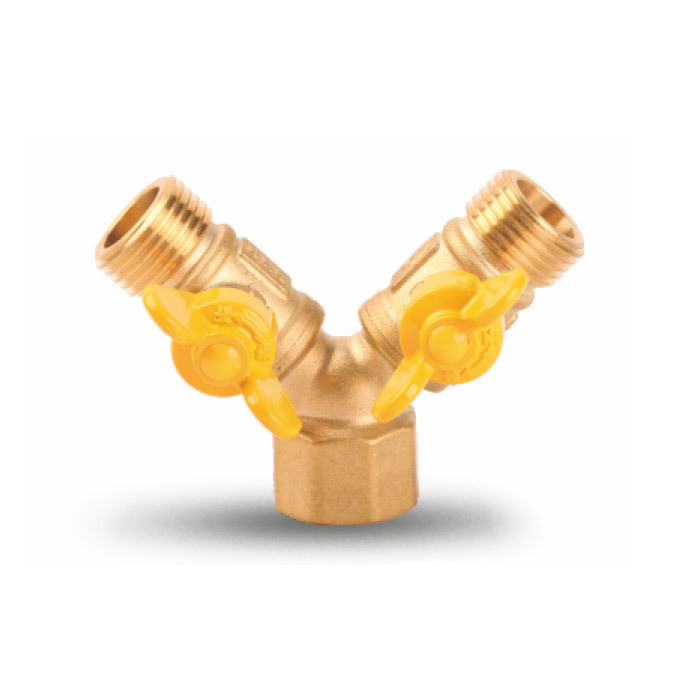 Double union external thread gas valve BH-7517
