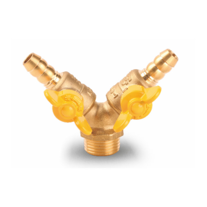 Double union external thread gas valve BH-7512