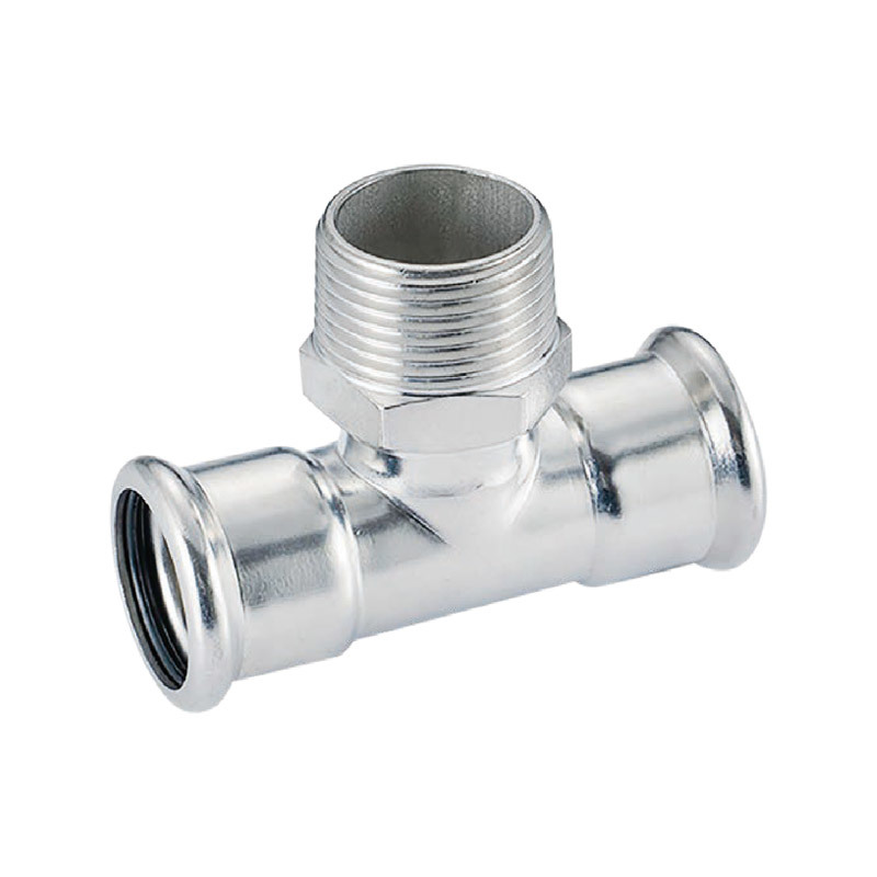 External threaded three-way conversion joint