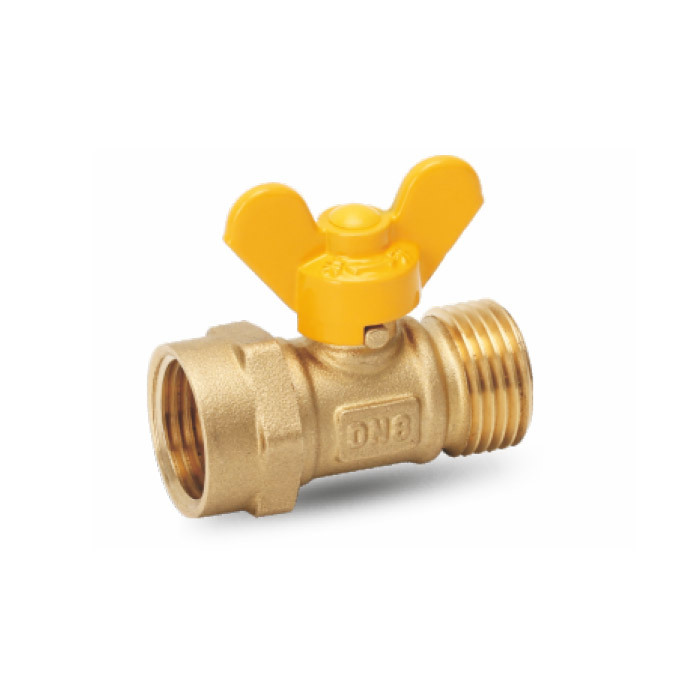 Internal and external threaded butterfly handle gas ball valve BH-17507