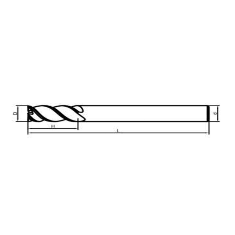 FLAT END MILLS FOR GRAPHITE (LONG SHANK)