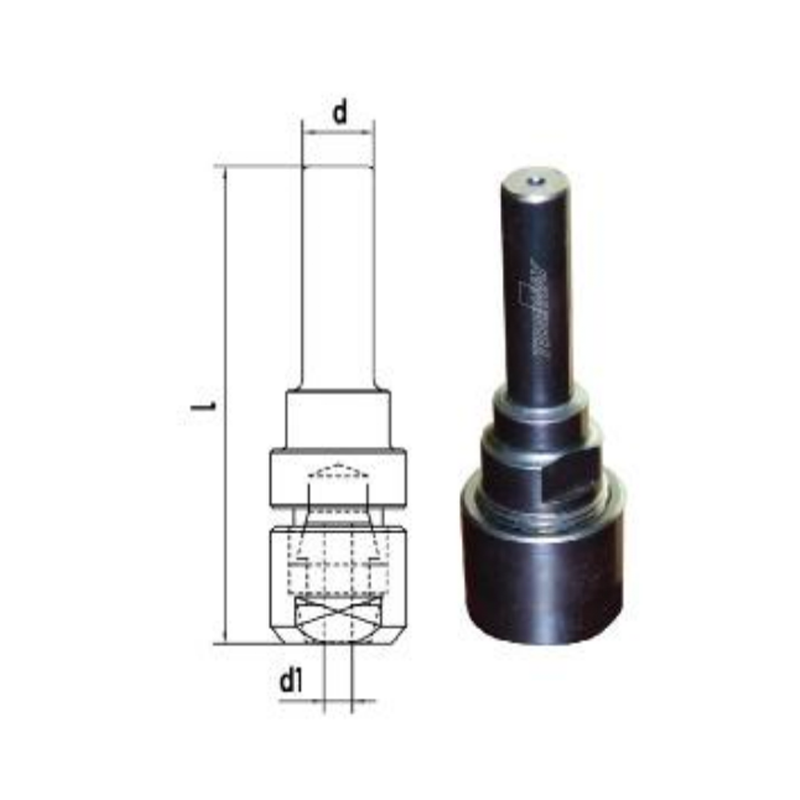 ROUTER CHUCK EXTENSIONS WITH COLLET