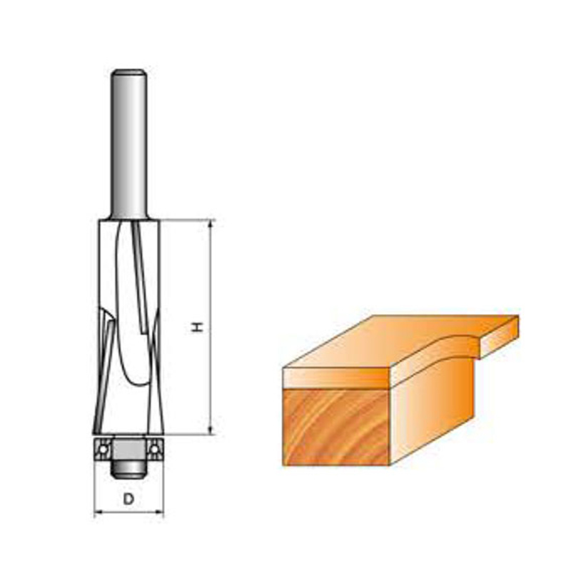 LC0212 FLUSH TRIM ROUTER BIT WITH DOUBLE SHEARS