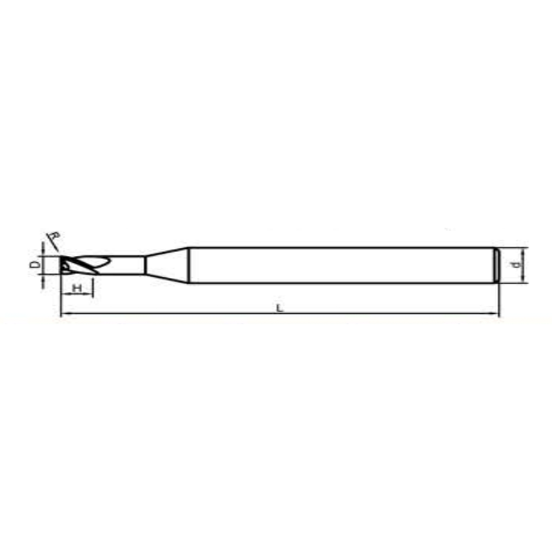 END MILLS WITH CORNER RADIUS FOR GRAPHITE (LONG SHANK)