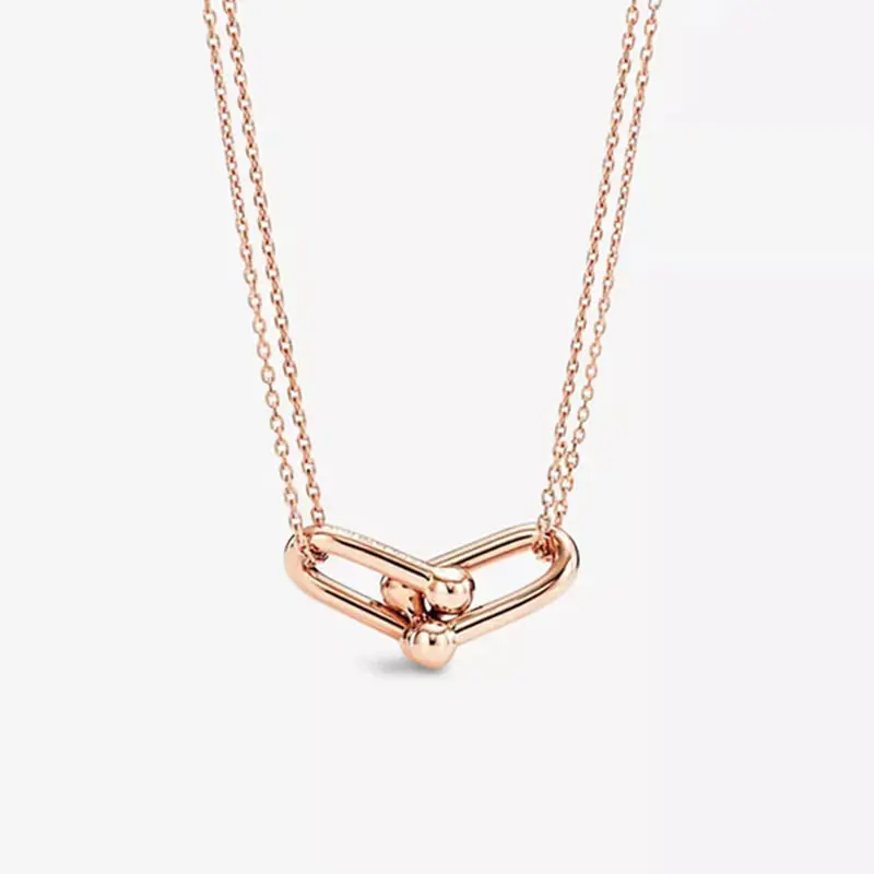 Fashion design U-shaped horseshoe buckle connecting necklace