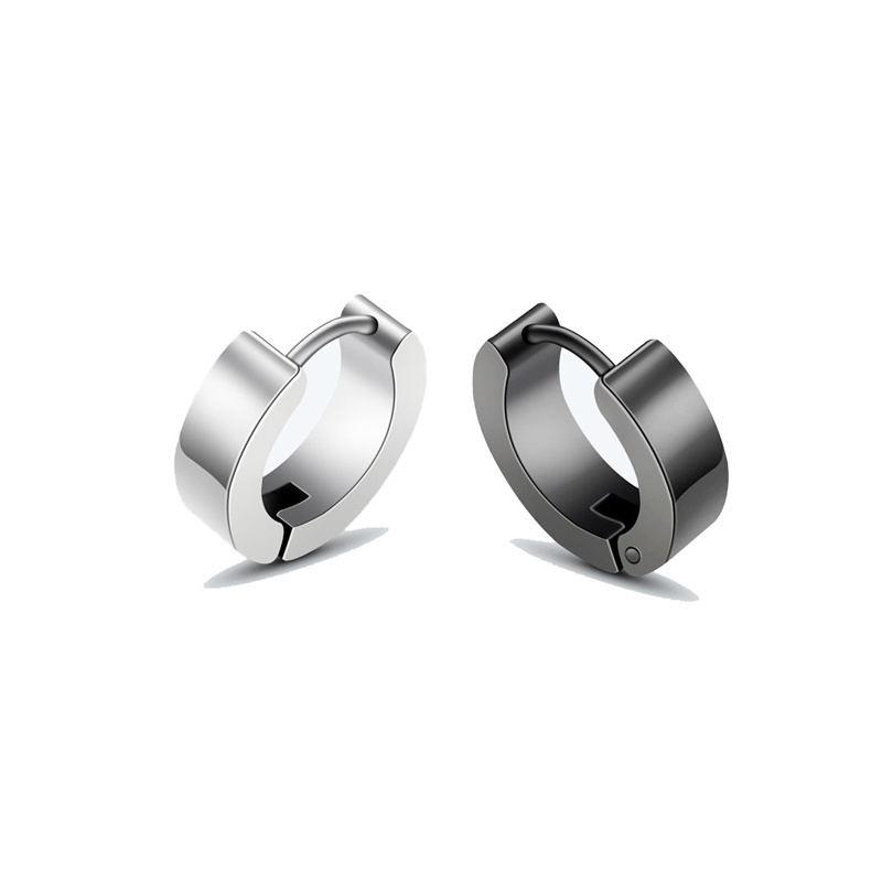 Titanium steel curved earrings