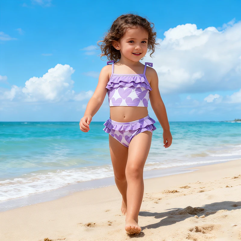 Girls Two-Piece Sleeveless Strap Bikini
