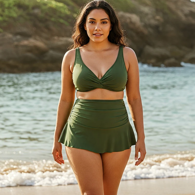 Two Piece Bathing Suit with Skirt for Women