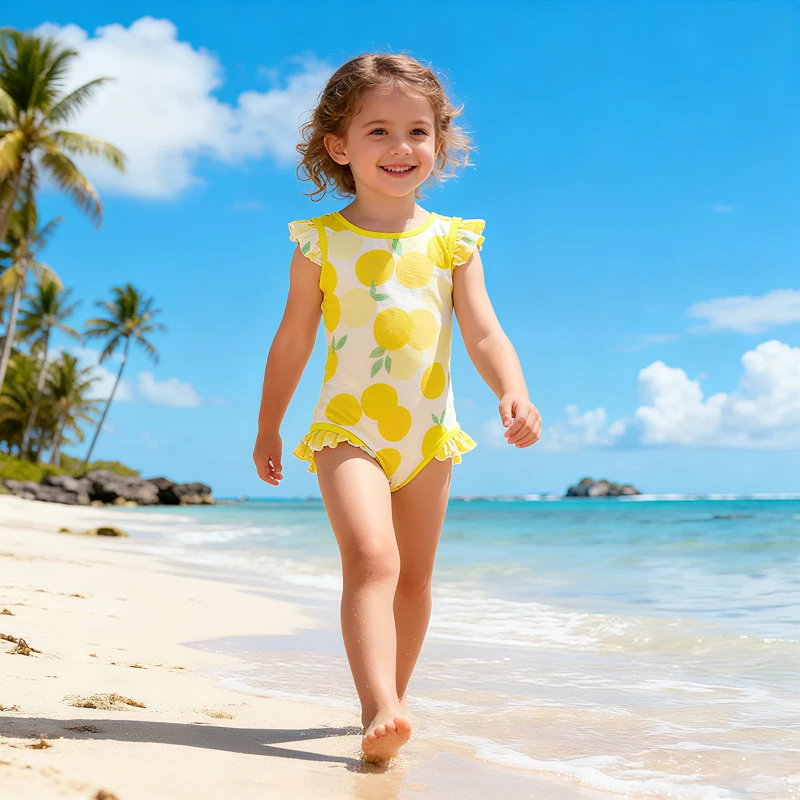 Fruit Print One-Piece Swimsuits for Girls
