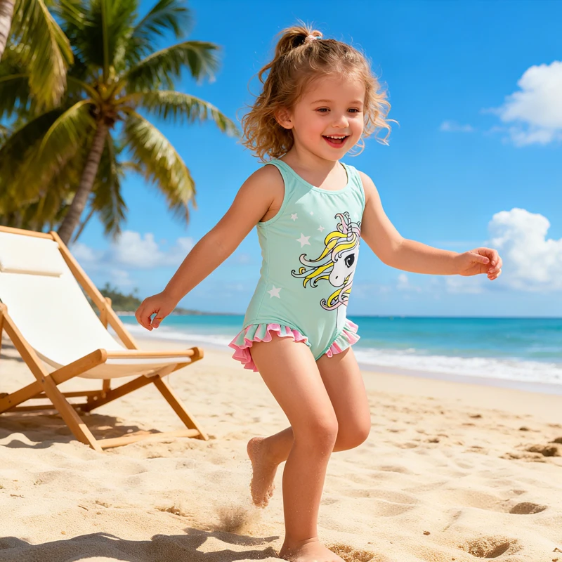Toddler Girls' One-Piece Swim Romper