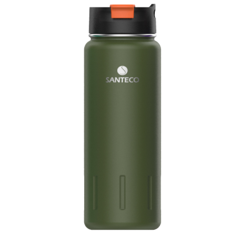 SANTECO Kotka Thermal Bottle, 17 oz, Stainless Steel, Vacuum Insulated, Moss Green