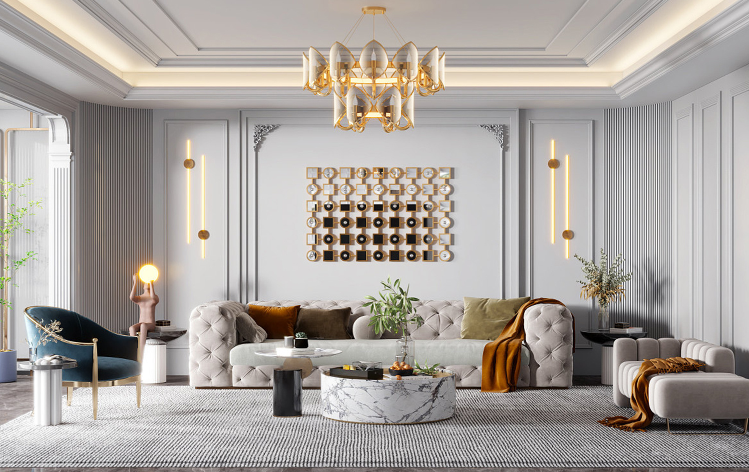 Modern art lamps bring people comfort