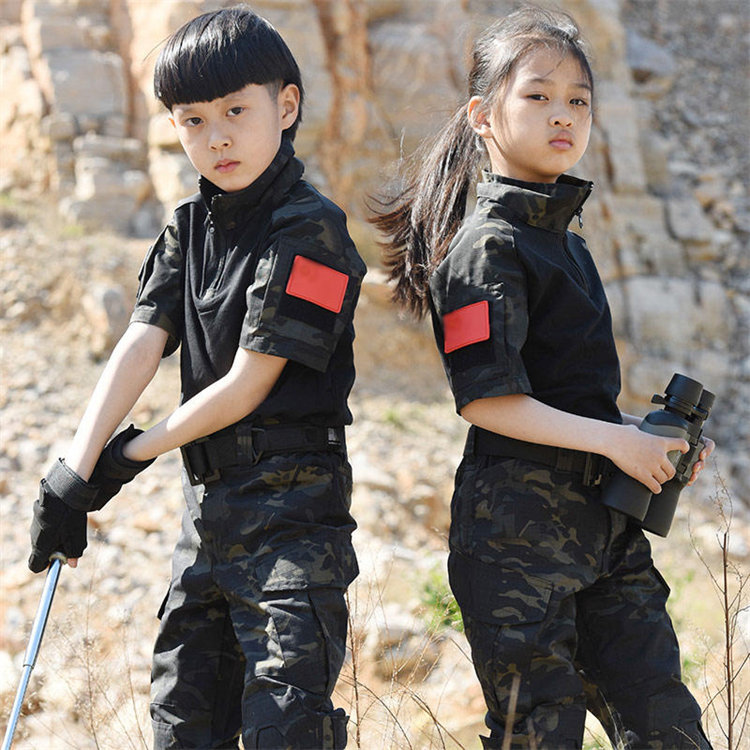涵野儿童迷彩服套装短袖长袖军训服CS夏令营表演演出服蛙服战术服