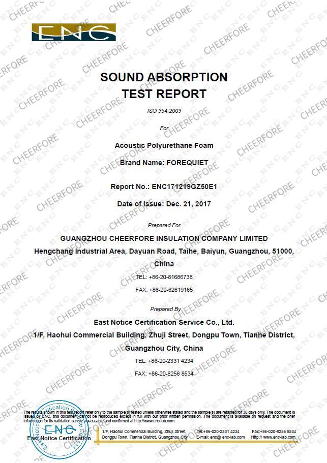 SOUND ABSORPTION EN ISO 354