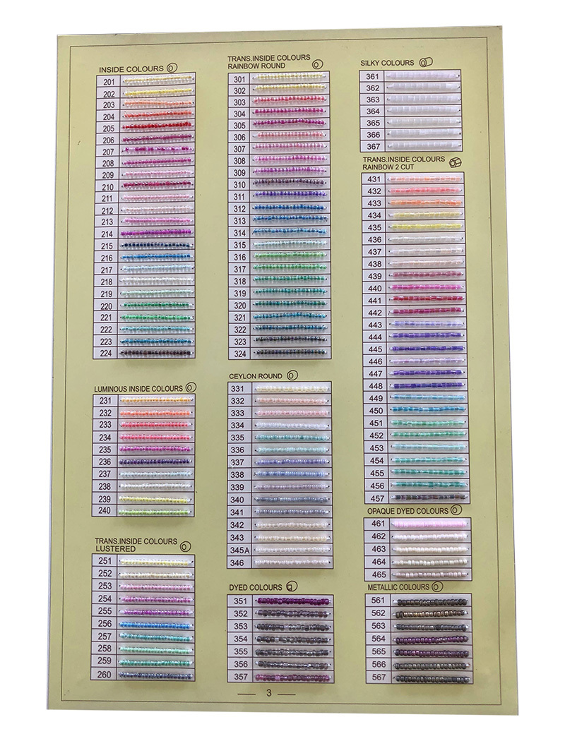 Beads color card