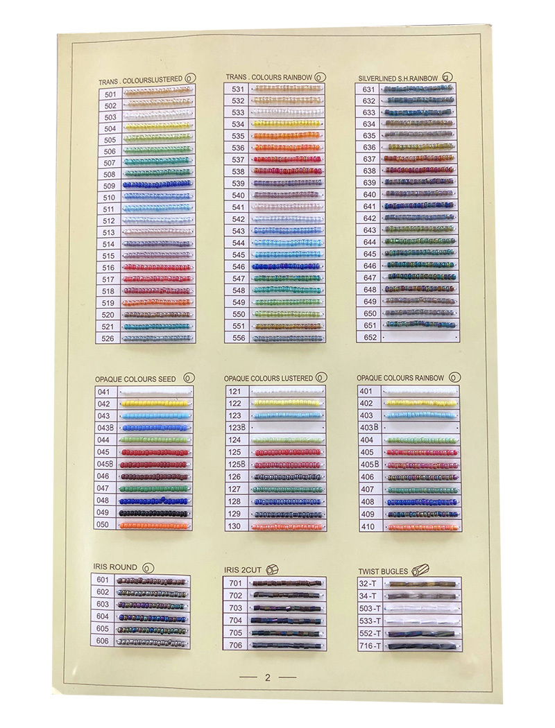 Beads color card