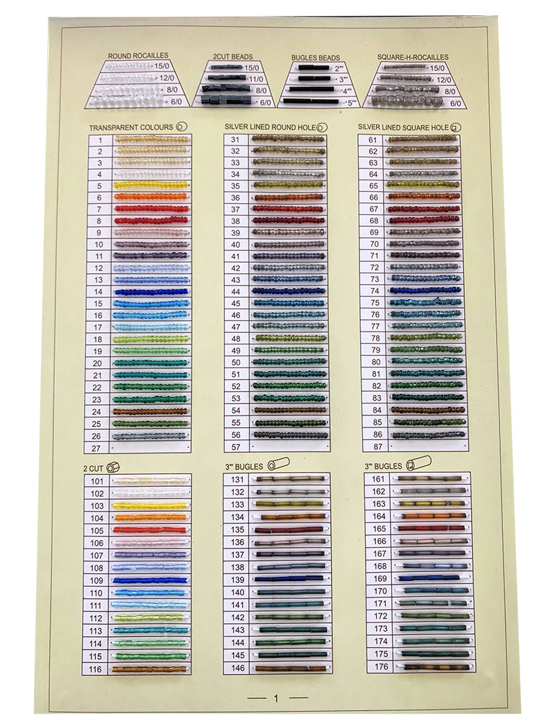 Beads color card