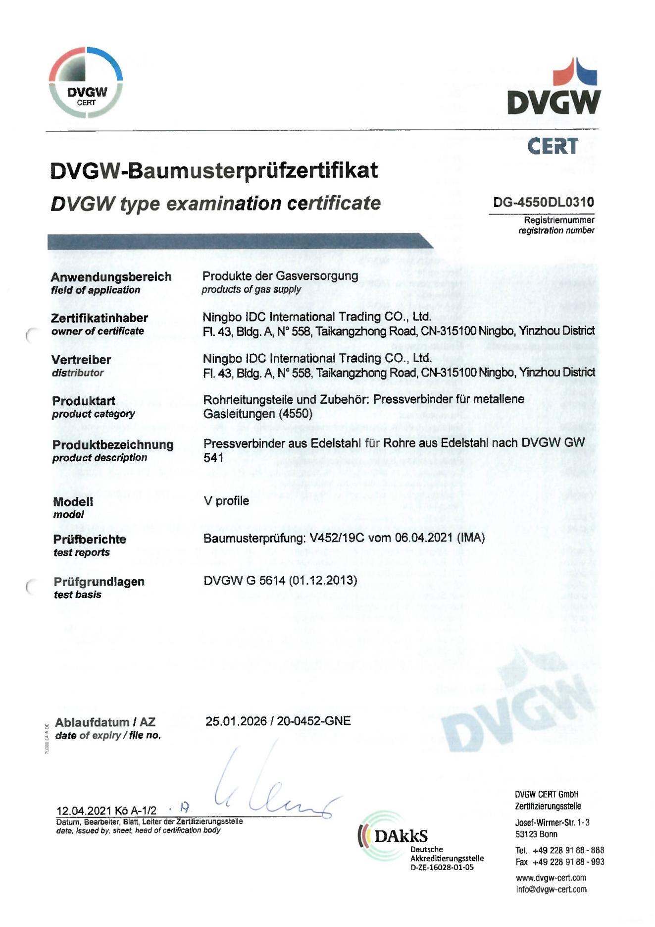 fo21051101 NB CB WRAS DVGW ACS CSTB approvals