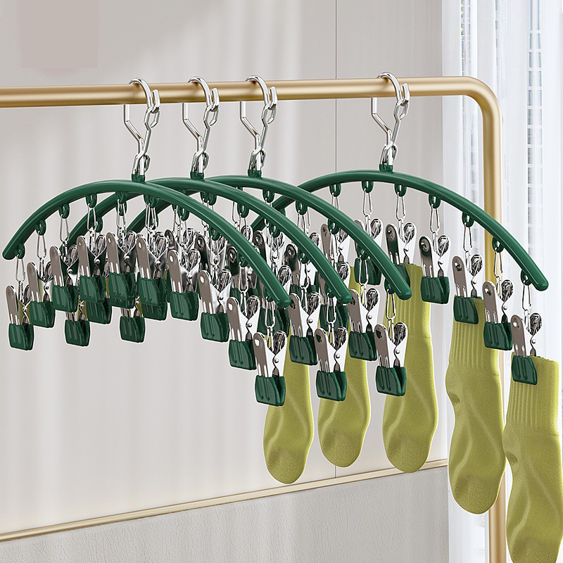 Plastic-dip curved socks rack