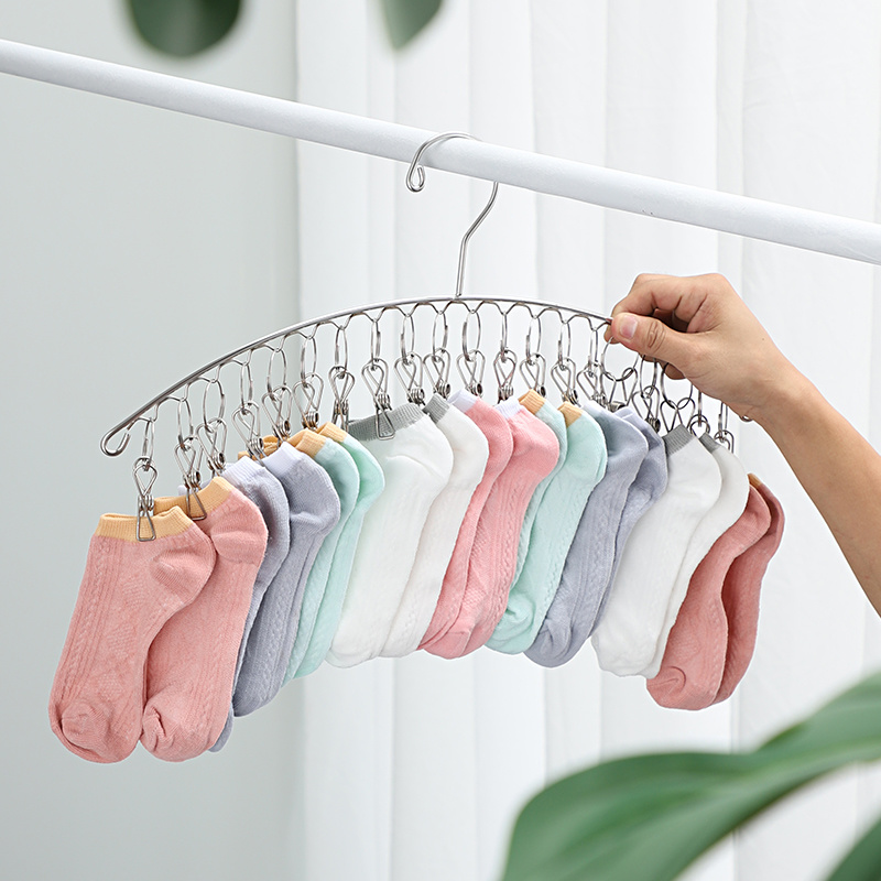 Stainless steel curved socks rack