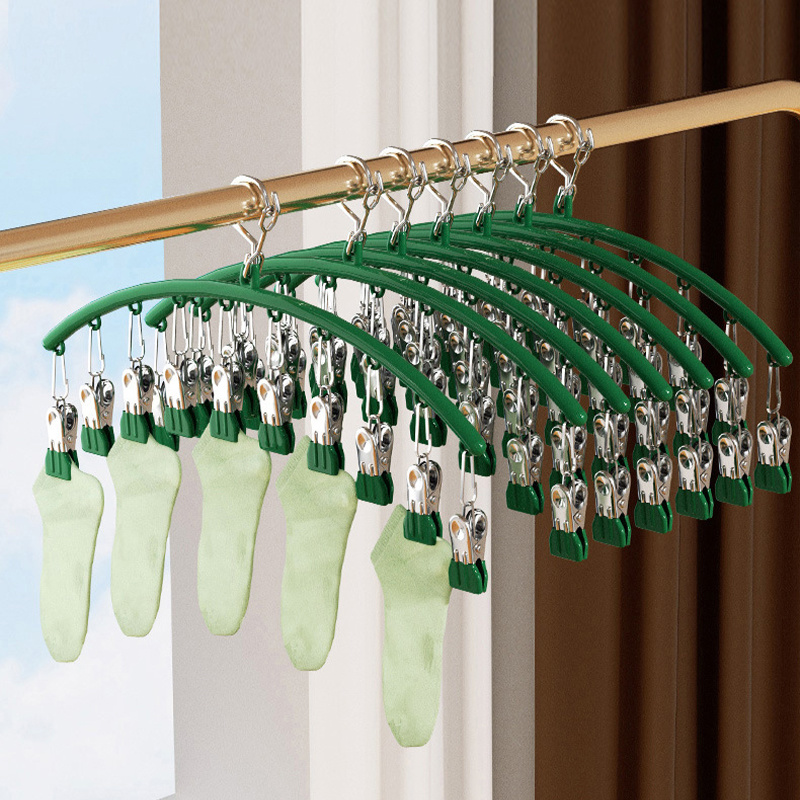 Plastic-dip curved socks rack