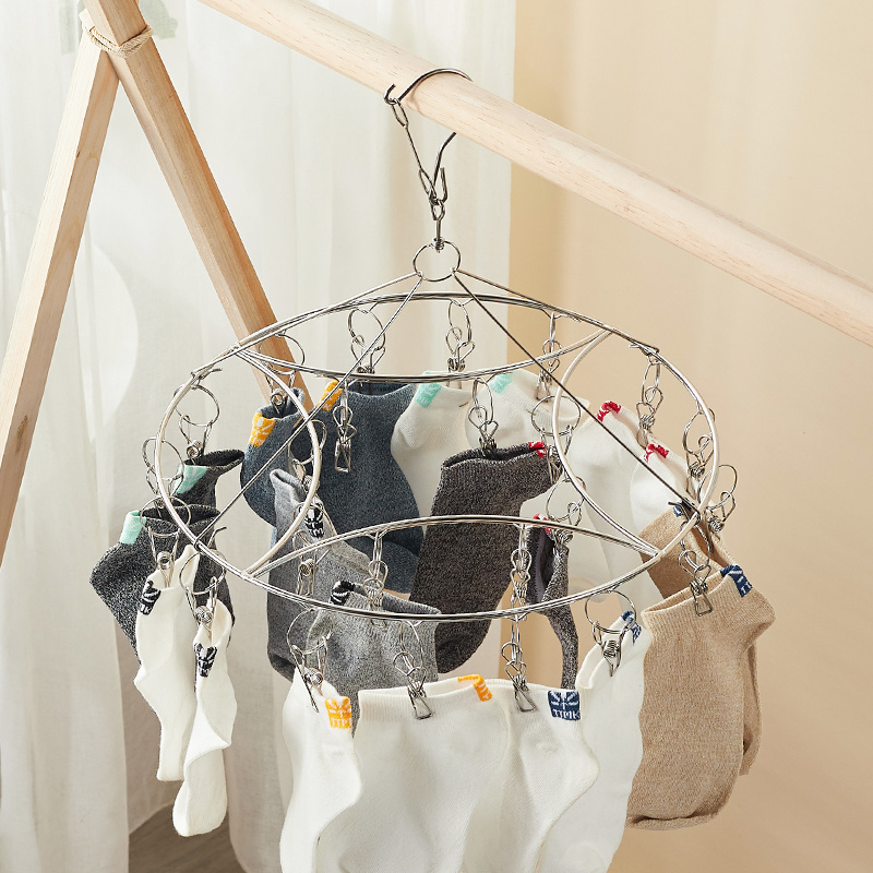 Stainless steel single-layer socks rack