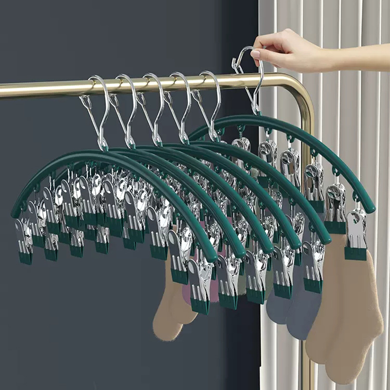 Plastic-dip curved socks rack