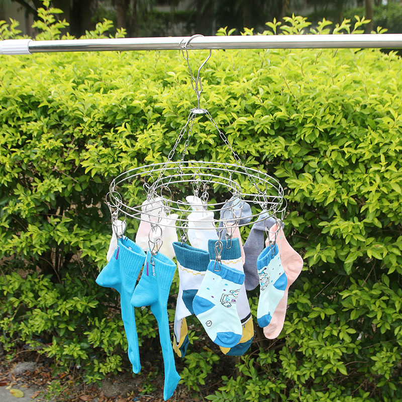 Stainless steel double-layer socks rack
