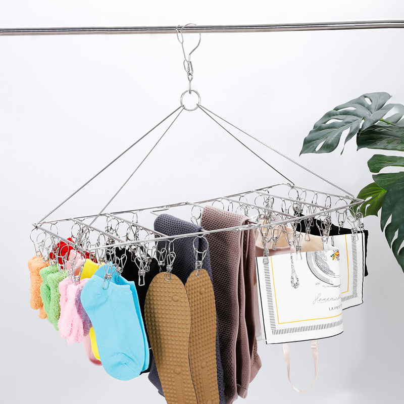 Stainless steel folding socks rack
