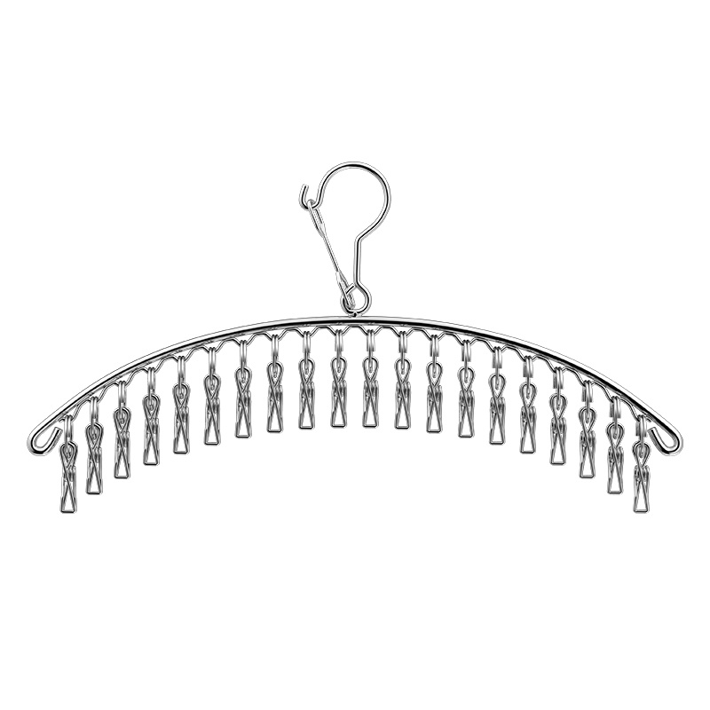 Stainless steel curved socks rack