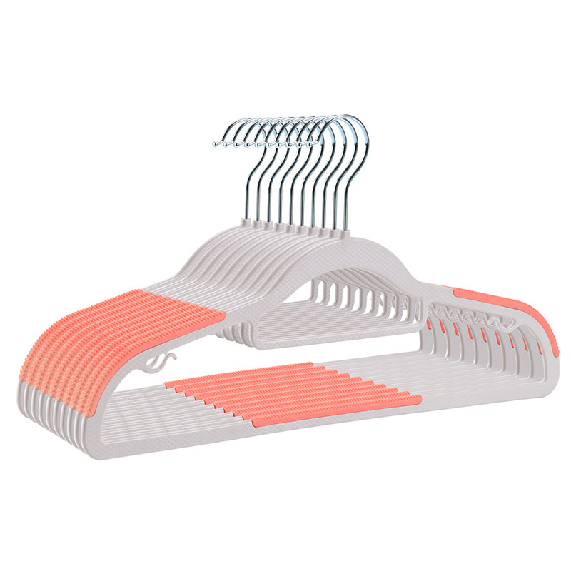 Non-slip plastic hangers