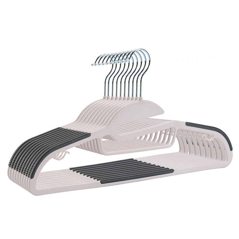 Non-slip plastic hangers