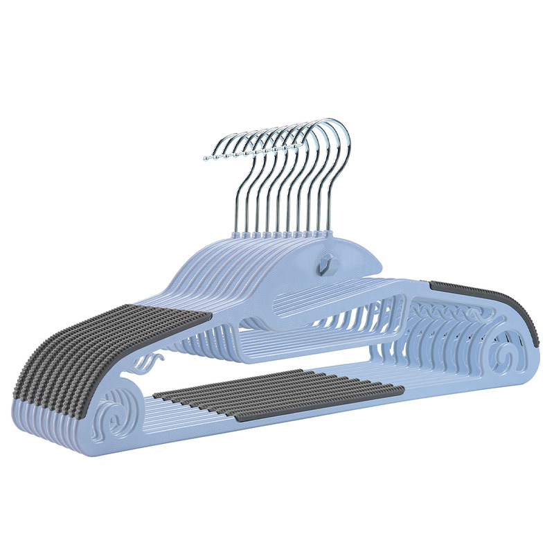 Non-slip plastic hangers