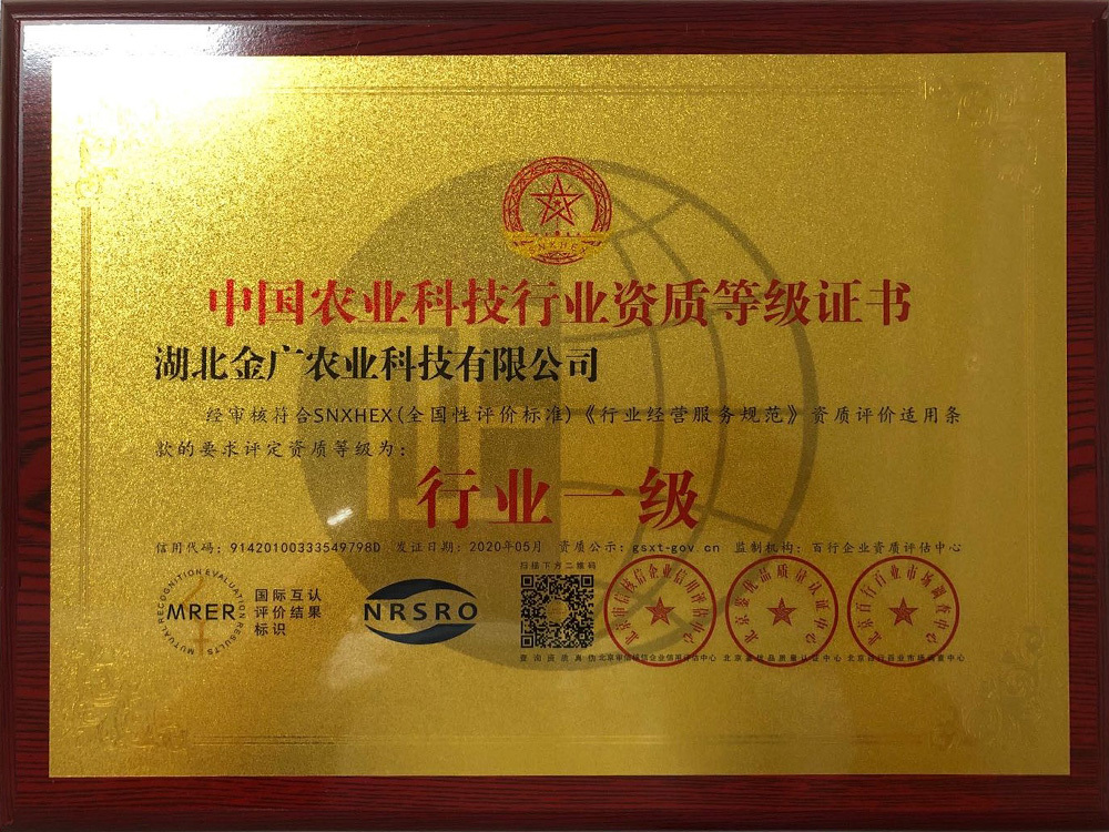 行業(yè)一級(jí)資質(zhì)等級(jí)證書