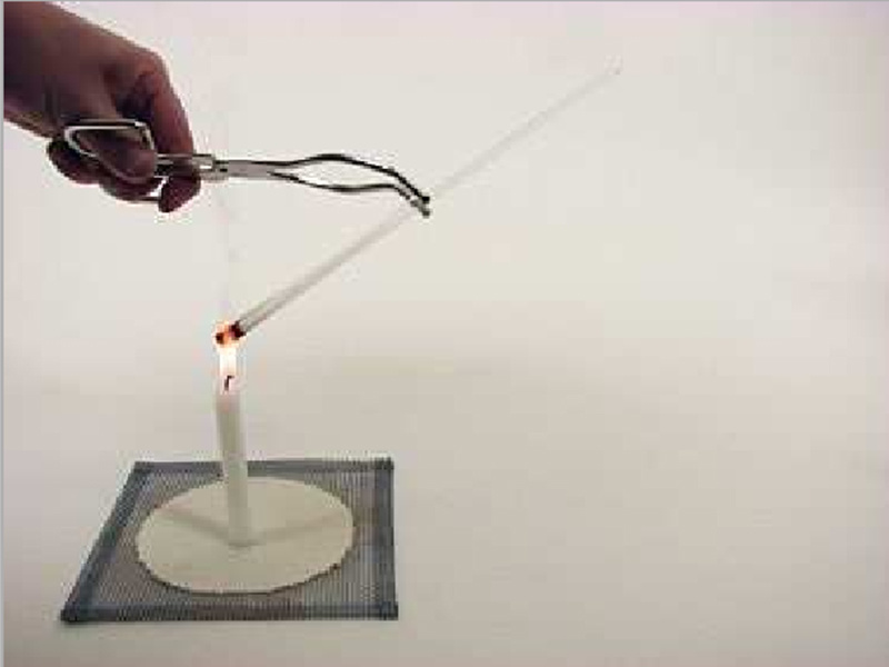 The flame of a candle