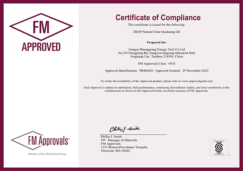 Certificate of Compliance(FM) Certificate of Compliance(FM)