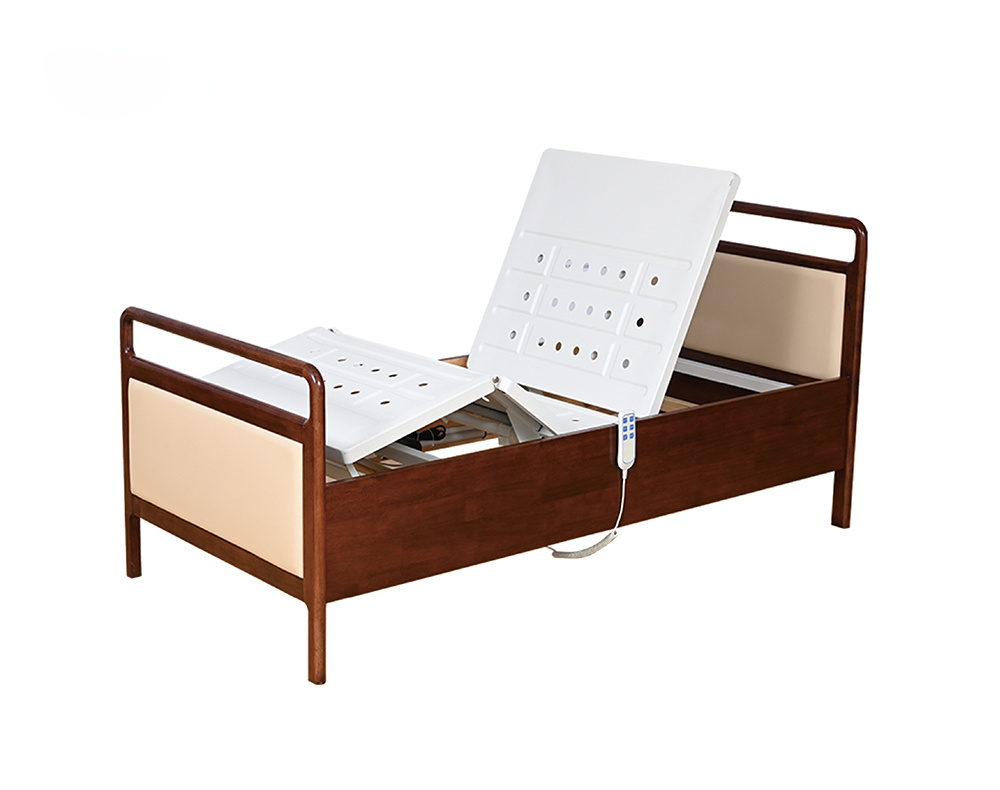 OAK Solid Wood Bedside Double Swing Nursing Bed