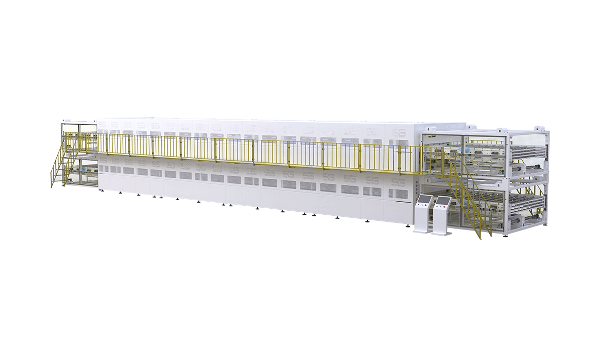 太陽(yáng)能光伏組件雙層雙腔層壓機(jī)-進(jìn)出料疊層堆棧形式