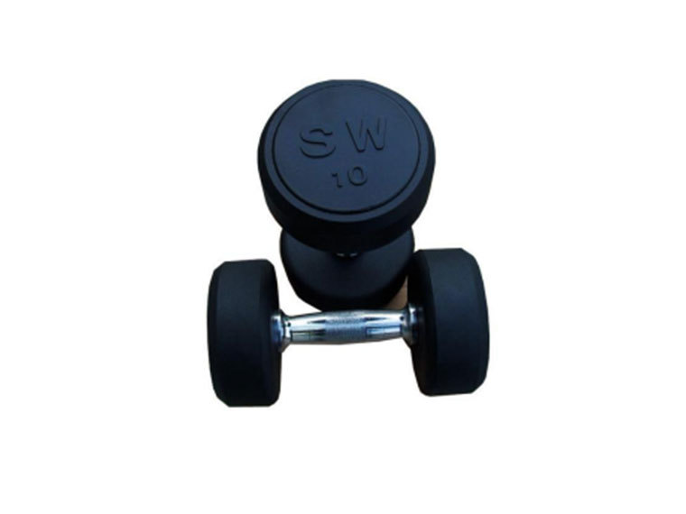 Fixed Black Rubber Dumbbell free weight