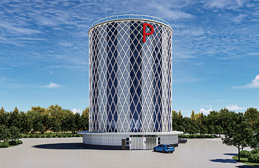 Vertical lift parking equipment-circular tower