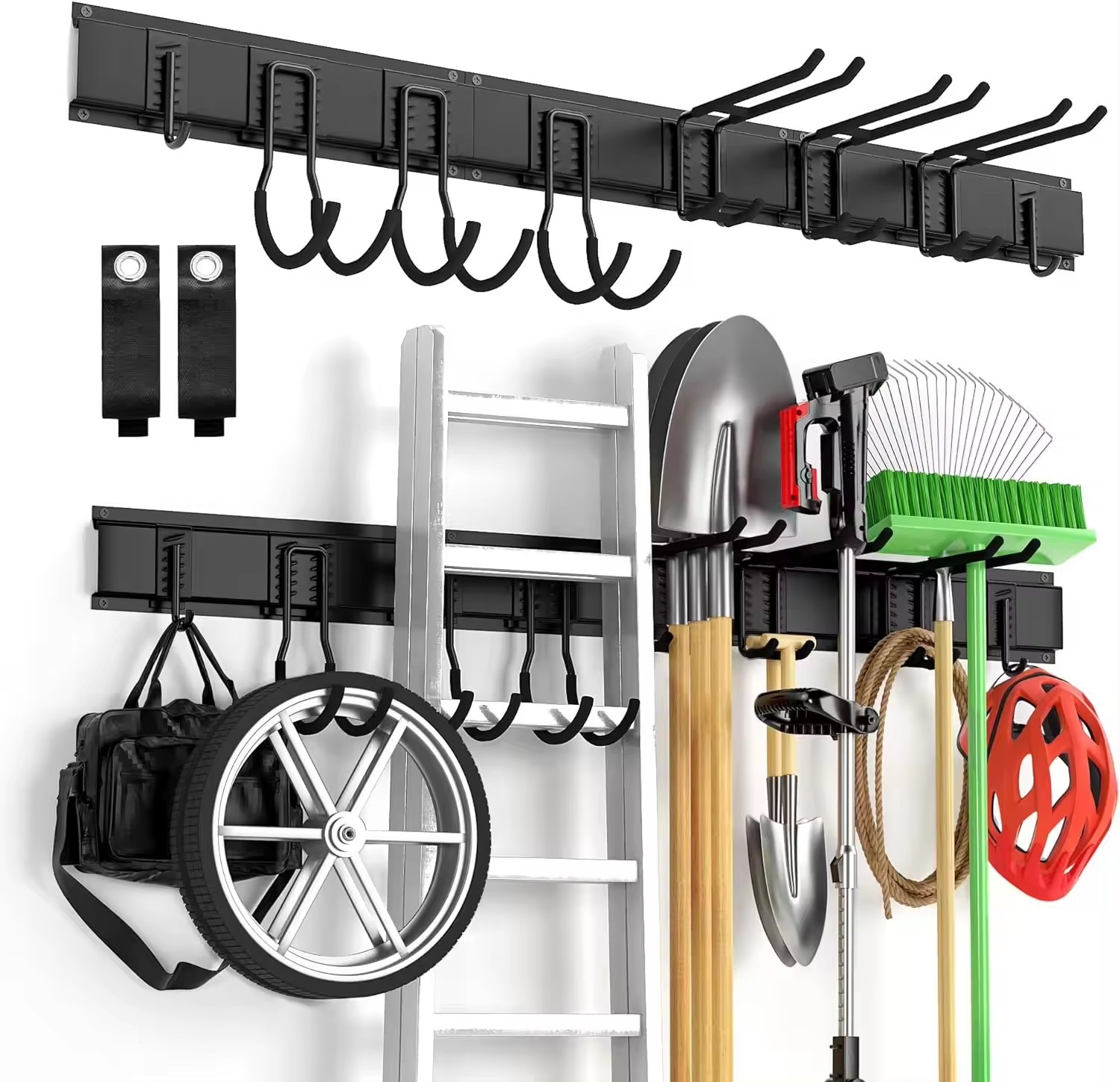 Einfach zu installieren Werkzeug-Speicher-Rack mit abnehmbarem Haken Heavy Duty Stahl Wand halterung Garage Werkzeug-Organizer
