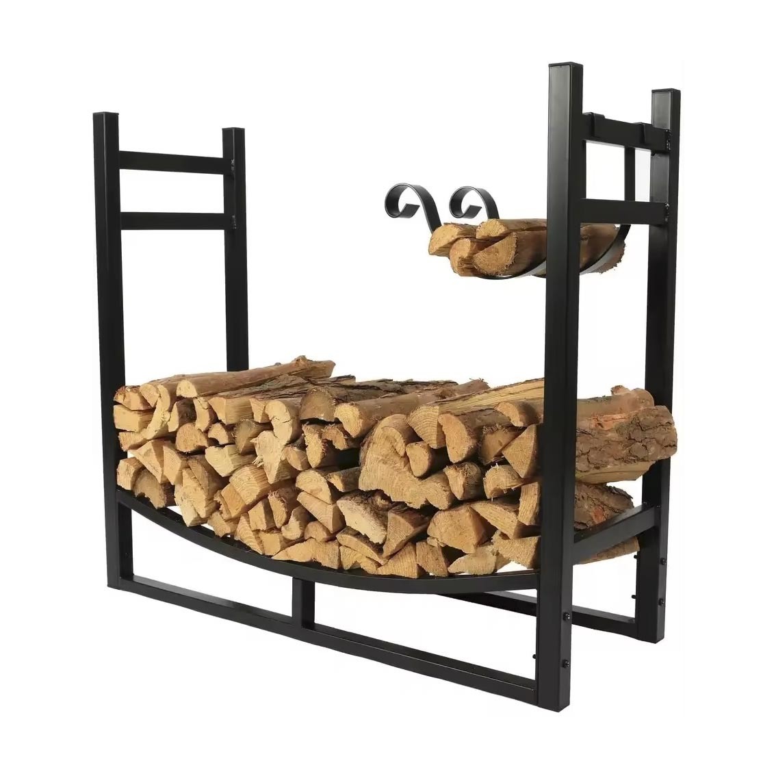 Heavy Duty Brennholz Rack 33 Zoll Log Halter Stand Metall Feuer Holz Rack mit Brennholz Tasche
