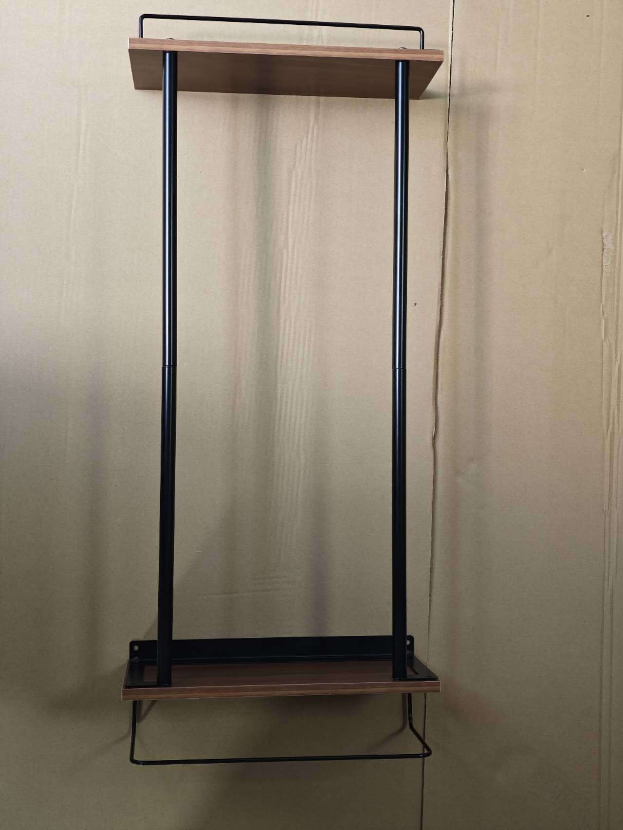 Badezimmer Küche Wohnzimmer Schlafzimmer Aufbewahrung Organizer 2-Tier Metall Rustikales Holz Wand montage Regal Haken Hänge Buch Turm