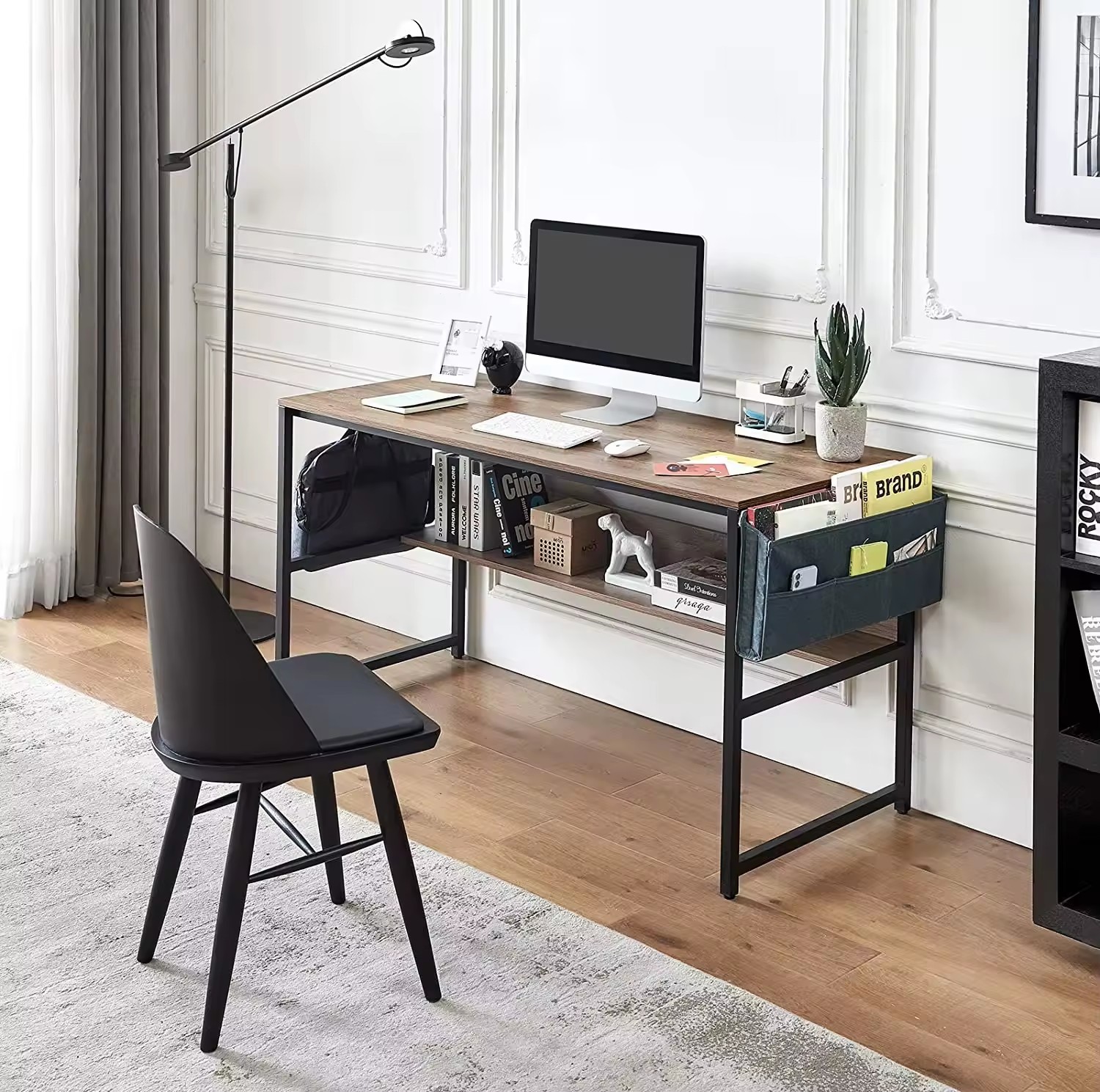 Holz Home Office Schreibtische modernes Design Metall Notebook Schreiben PC Laptop Computer Schreibtisch Tisch Wohnzimmer Möbel